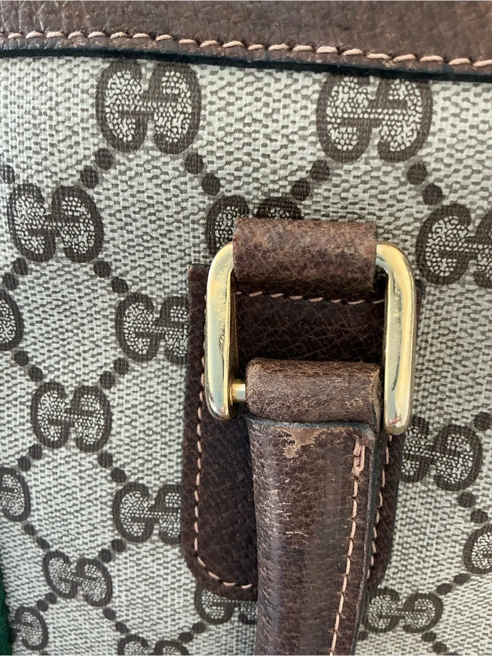 Vintage Gucci GG Supreme Web Stripe Briefcase Business Bag